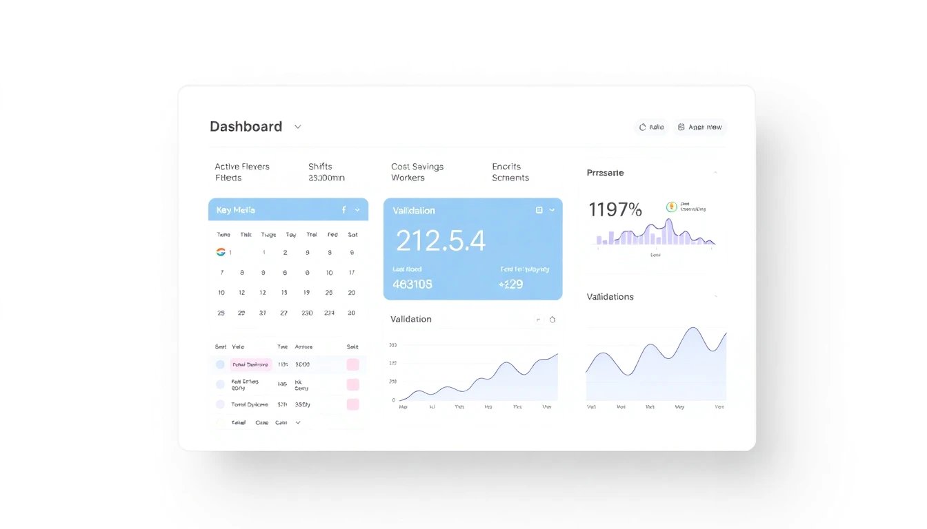 Dashboard de Flexi para empresas mostrando métricas y turnos
